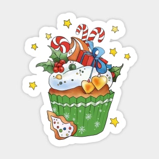 bunter Weihnachtsmuffin Sticker